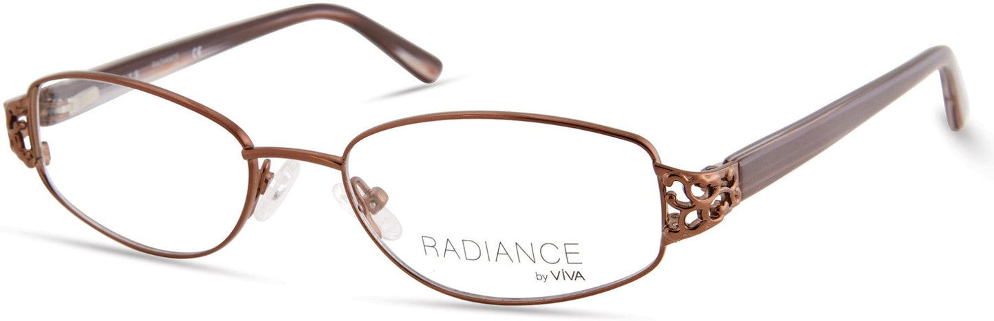 Viva VV8000 Oval Eyeglasses 045-045 - Shiny Light Brown