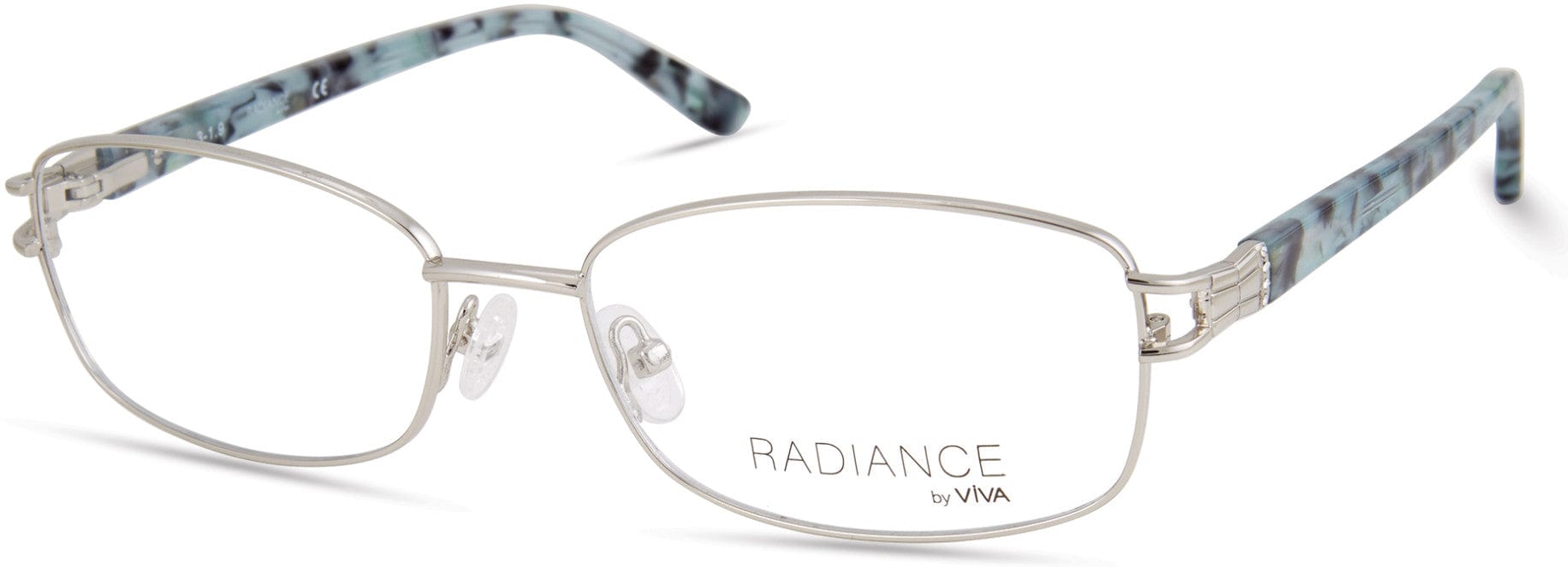 Viva VV8001 Rectangular Eyeglasses 010-010 - Shiny Light Nickeltin