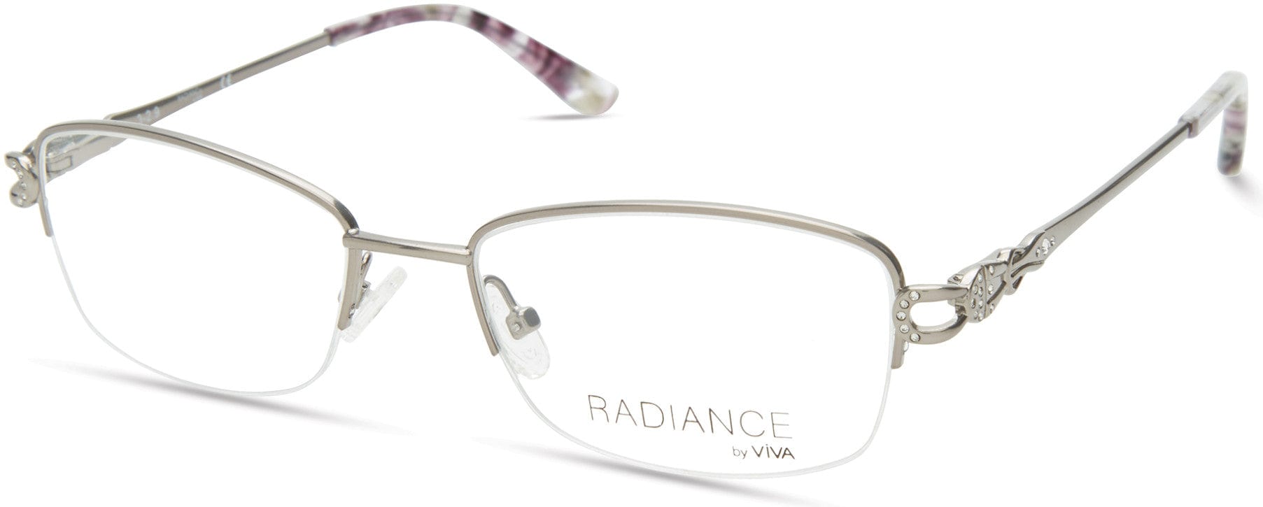 Viva VV8009 Geometric Eyeglasses 010-010 - Shiny Light Nickeltin