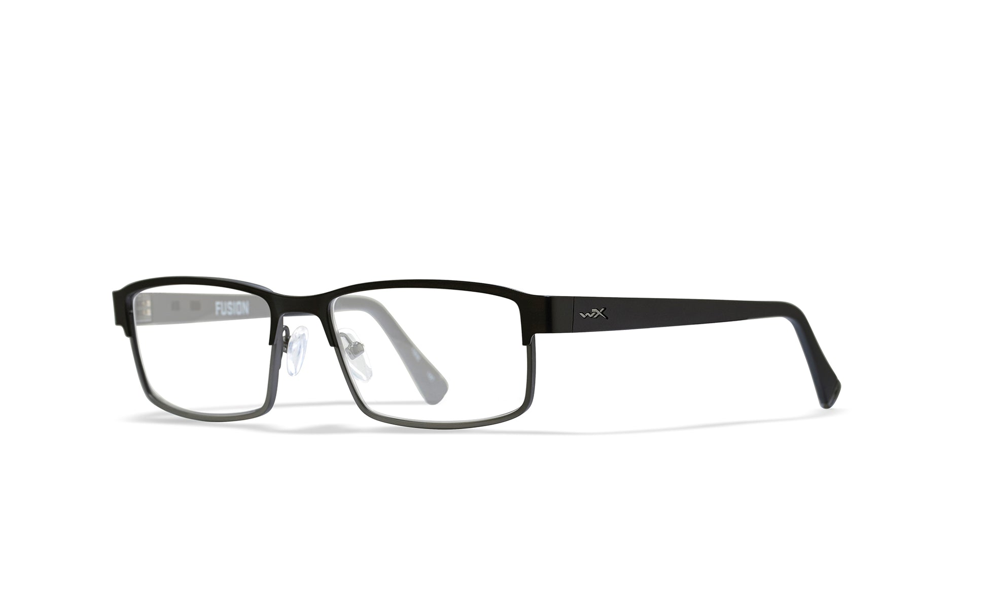 WILEY X WX Fusion Eyeglasses  Matte Black with Gunmetal Temples 53-14-140