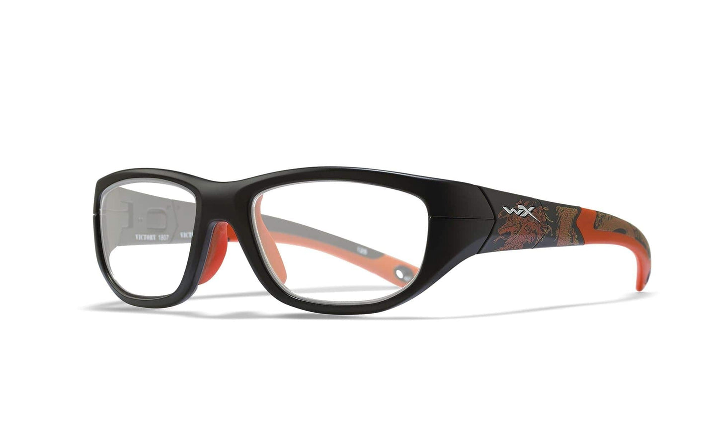 WILEY X WX Victory Sunglasses  Matte Black with Sonic Orange 51-18-125