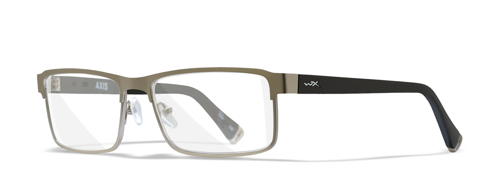 Wiley X WX AXIS Full Rim Eyeglasses  Matte Silver / Gloss Black 58-16-140