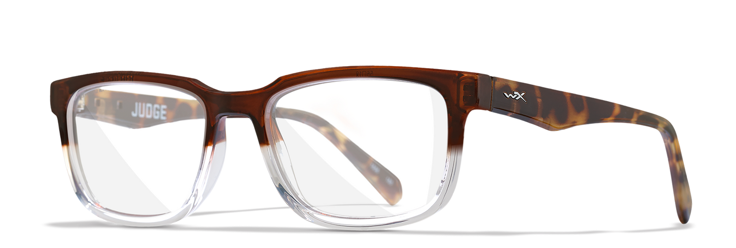 Wiley X WX JUDGE Full Rim Eyeglasses  Gloss Brown / Clear Fade 55-18-150