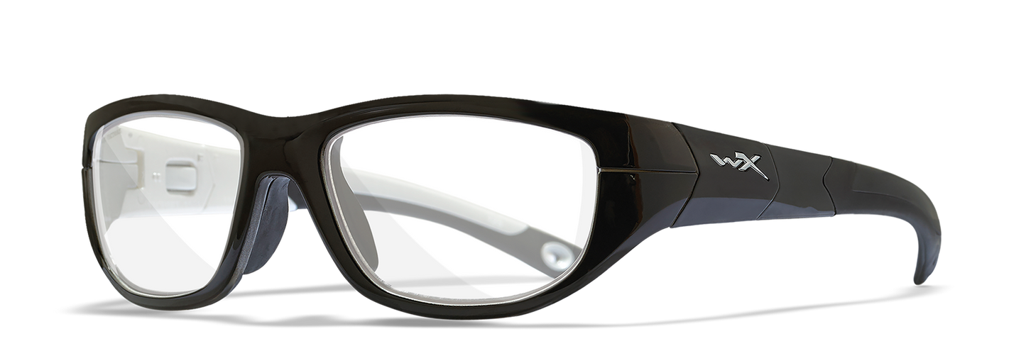 Wiley X YF VICTORY Full Rim Sunglasses  Gloss Black / Aluminum Pearl Frame 52-18-125